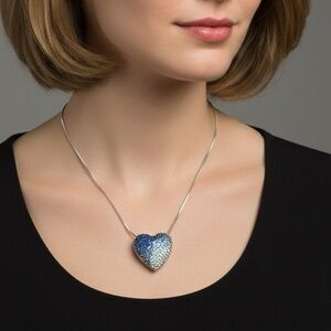 New BRIGHTON Glissando Pave Ombre Heart Necklace